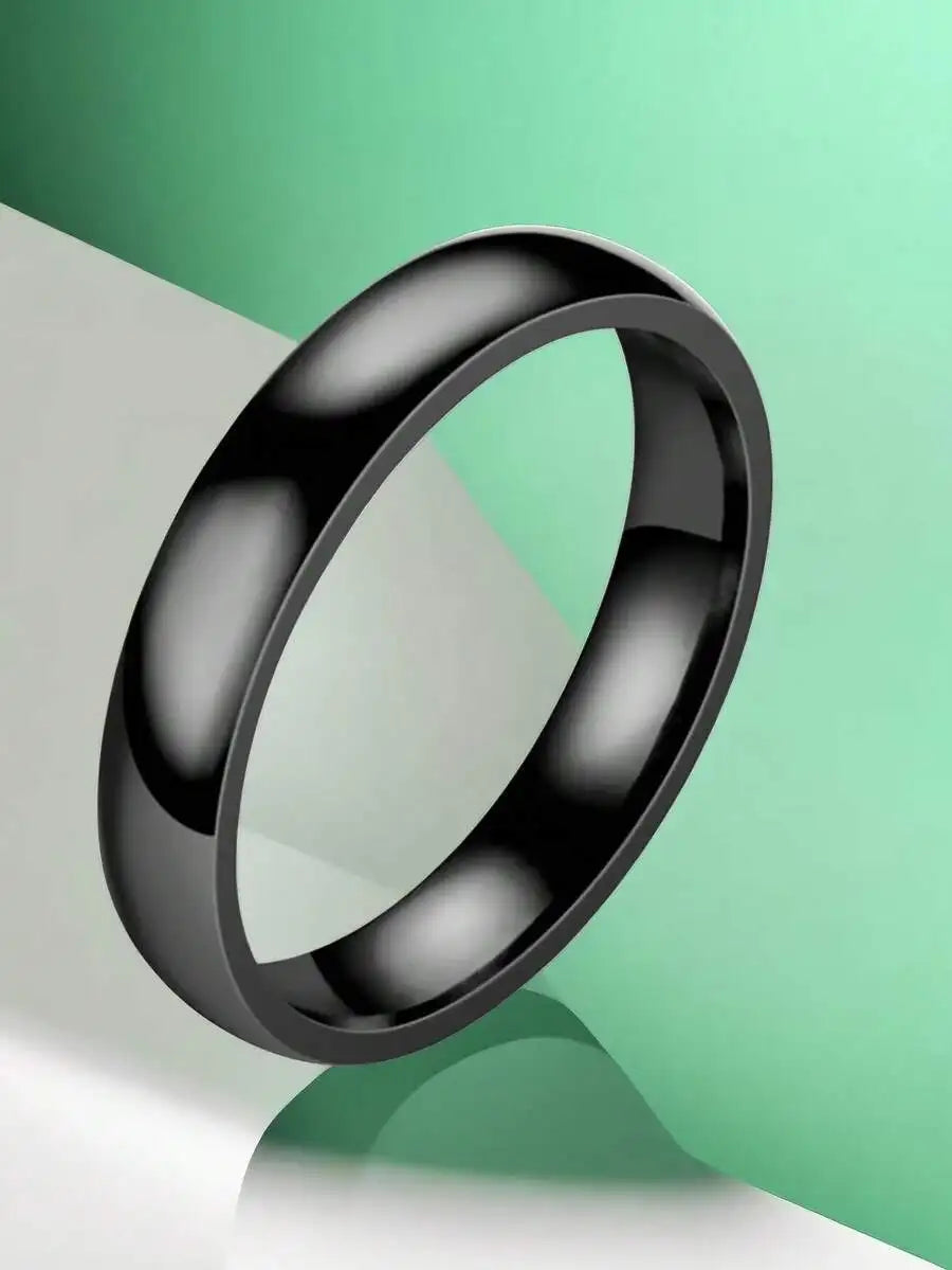 Titanium Steel Ring Curved Solid Circle Ring