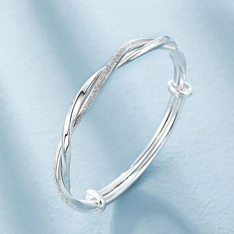Beautiful 925 sterling silver original pretty weave bracelets for women Adjustable size