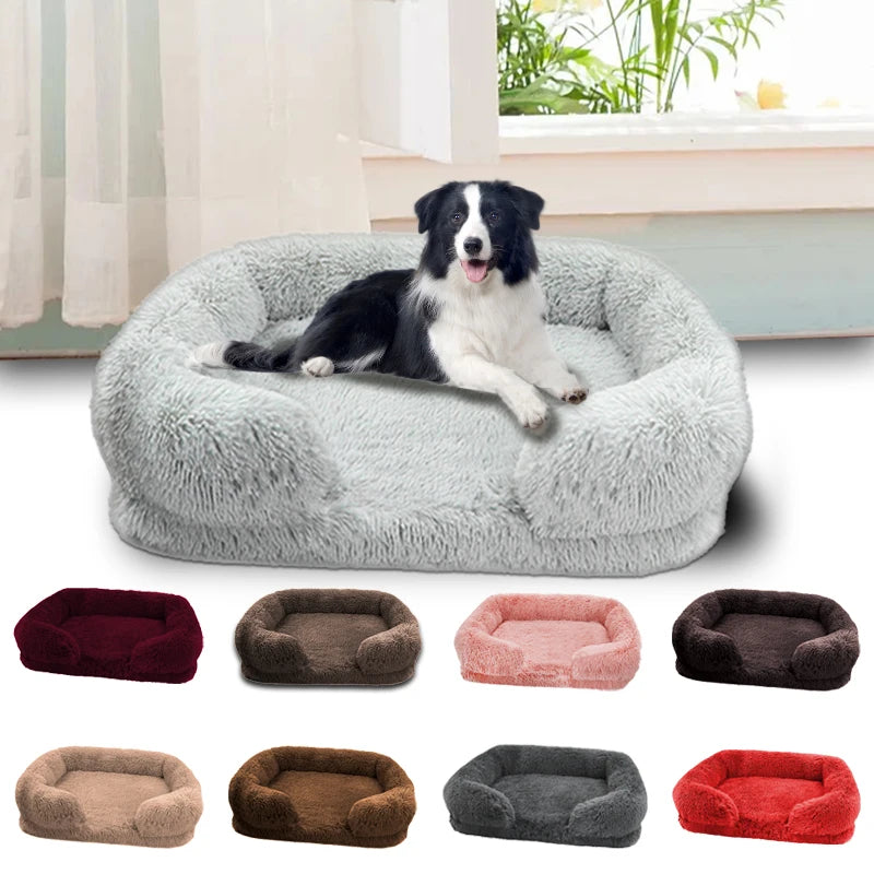 Thickened orthopedic dog bed for large dogs easy to remove and wash plush cover