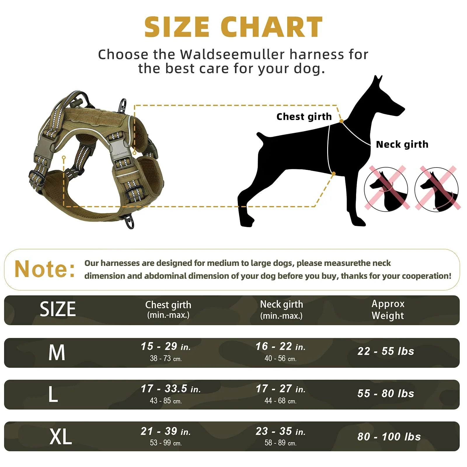 Dog Harness, No Pull Dog Harness, Adjustable Breathable MOLLE Dog Vest Harness for Medium Large Dog Reflective