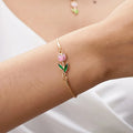 A women's fashion bracelet, elegant flower drip oil tulip bracelet