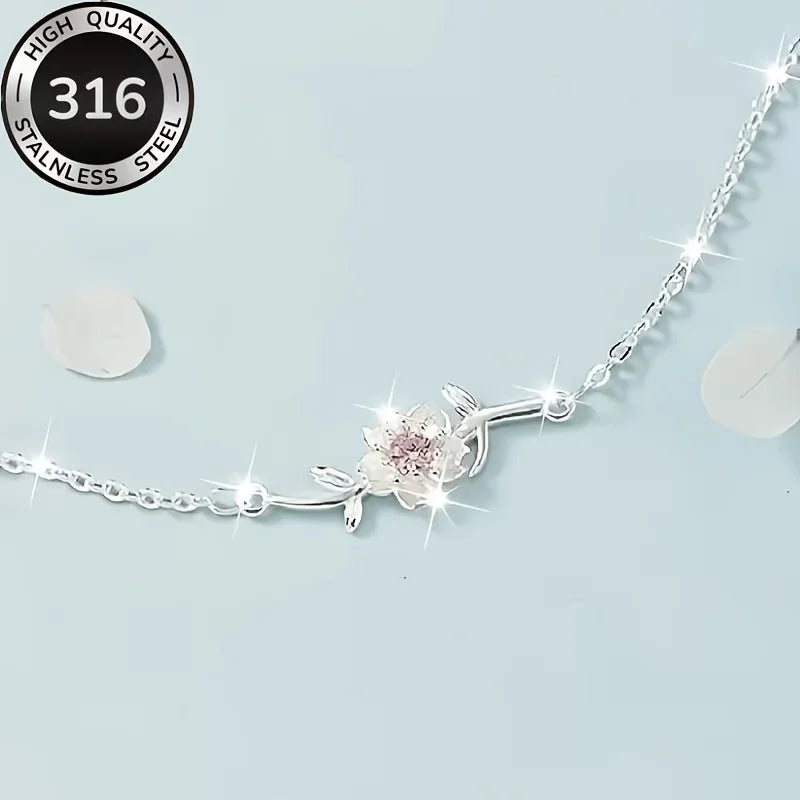 A hypoallergenic bracelet, women's cherry blossom bracelet, simple temperament and high-end jewelry