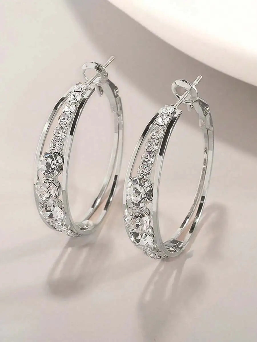 Luxury Cubic Zirconia Hoop Earrings For Women