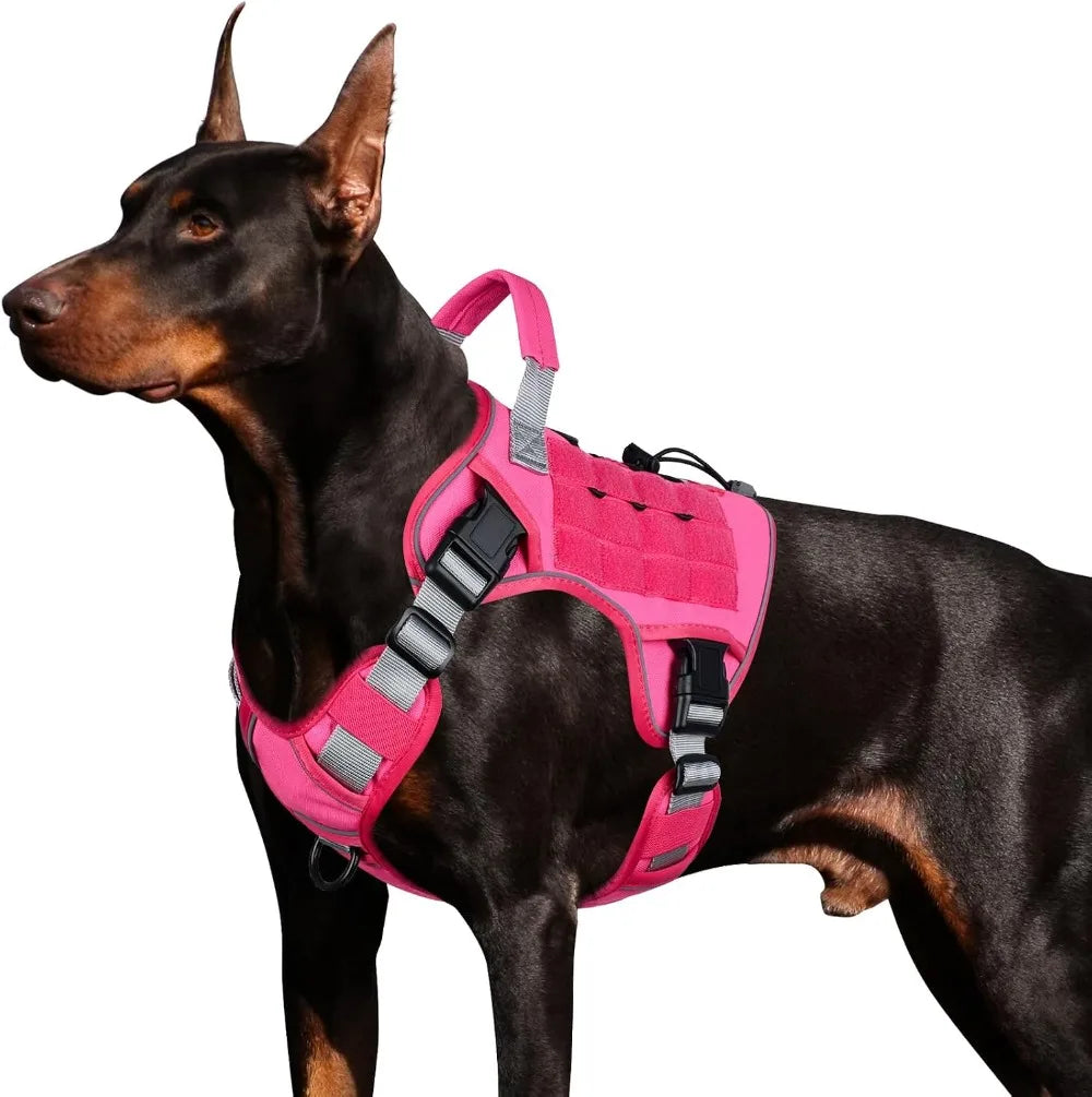 Tactical Dog Harness for Large Dogs, Heavy Duty No Pull with Handle, Reflective Military K9 Vest