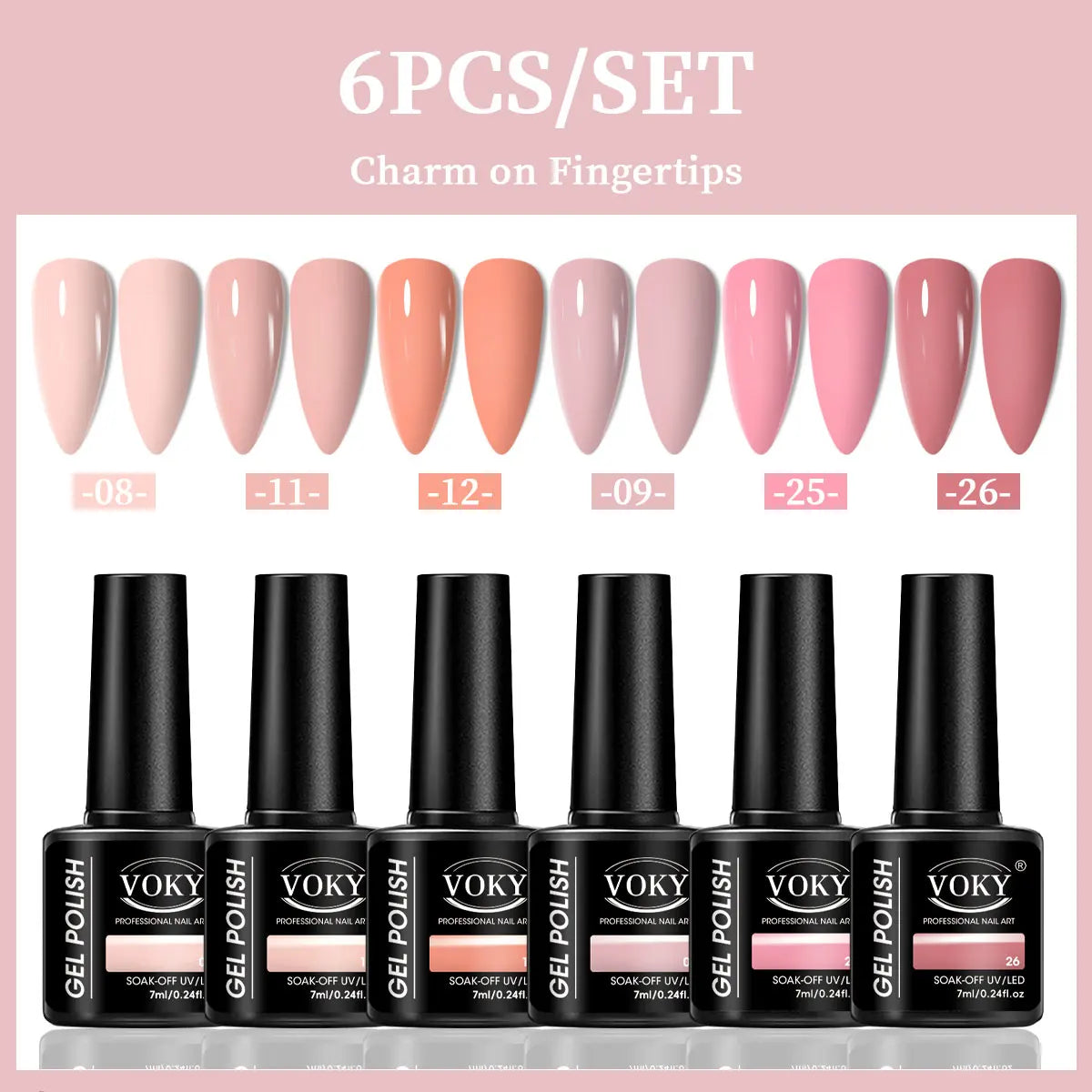 6-Piece Set of Nail Gel, Seasonal Fashionable Nail Gel